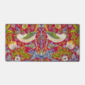 Morris Red Achtergrond Strawberry Thief Patroon Bureaumat (Voorkant)