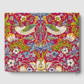 Morris Red Achtergrond Strawberry Thief Patroon Gastenboek (Achterkant)