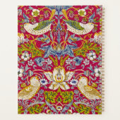 Morris Red Achtergrond Strawberry Thief Patroon Planner (Achterkant)