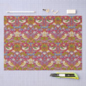 Morris Red Achtergrond Strawberry Thief Patroon Tissuepapier (Craft)
