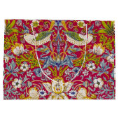 Morris Red Background Strawberry Thief Pattern Groot Cadeauzakje (Achterkant)