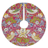 Morris Red Background Strawberry Thief Pattern Kerstboom Rok (Voorkant)