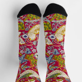 Morris Rode Achtergrond Aardbeiendief patroon Sokken (Top)