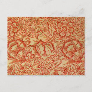 Morris - Roze en Poppy.floral Patroon Briefkaart