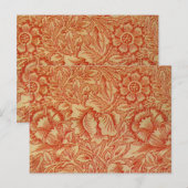Morris - Roze en Poppy.floral Patroon Briefkaart (Voorkant / Achterkant)