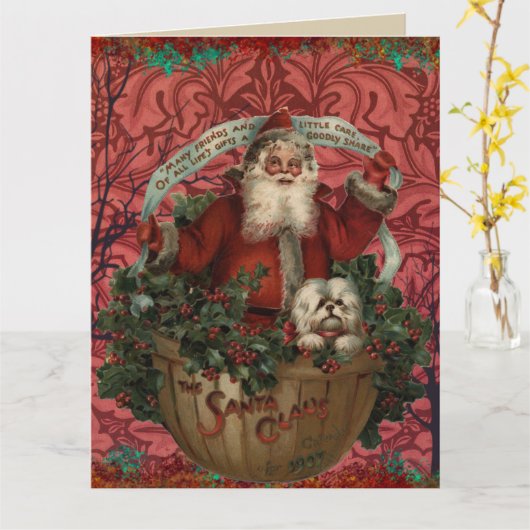 Morris Santa Claus | Vakantie Kaart (Gele Bloem)