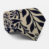 Morris - Spray, design in beige en Navy Stropdas (Opgerold)