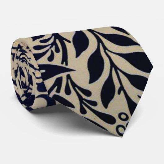 Morris - Spray,  design in beige en Navy Stropdas (Opgerold)