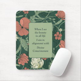 Morris stijl bloemenpatroon Inspirerend Gezegde Muismat