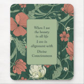 Morris stijl bloemenpatroon Inspirerend Gezegde Muismat (Voorkant)