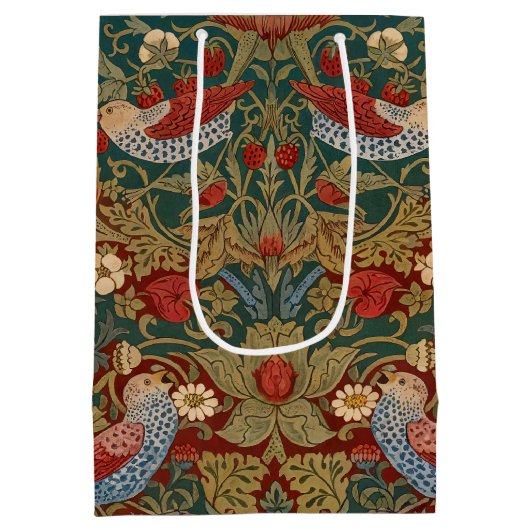 Morris - Strawberry Thief  #2 Floral Pattern  Medium Cadeauzakje (Achterkant)