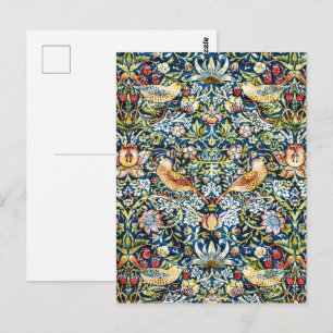 Morris - Strawberry Thief Bird & Floral Pattern Briefkaart