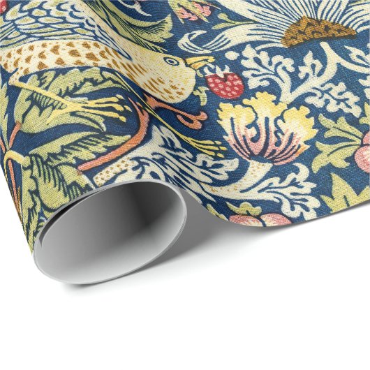 Morris - Strawberry Thief Bird & Floral Pattern Cadeaupapier (Rol Hoek)