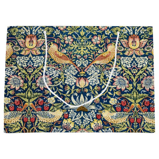 Morris - Strawberry Thief Bird & Floral Pattern Groot Cadeauzakje (Voorkant)