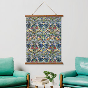 Morris - Strawberry Thief Bird & Floral Pattern Hangend Wandkleed