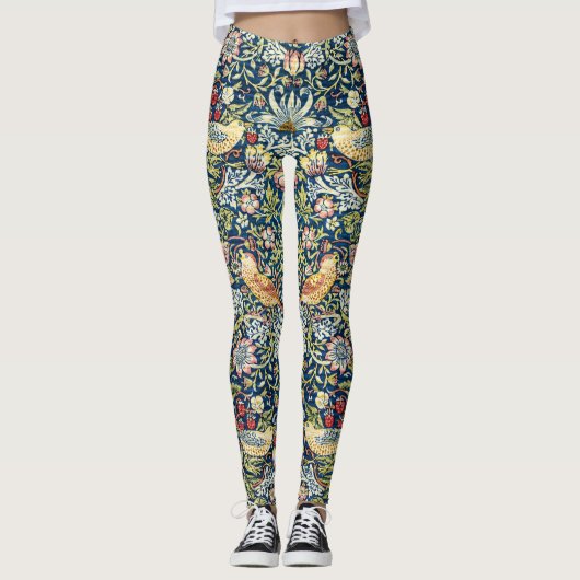 Morris - Strawberry Thief Bird & Floral Pattern Leggings (Voorkant)