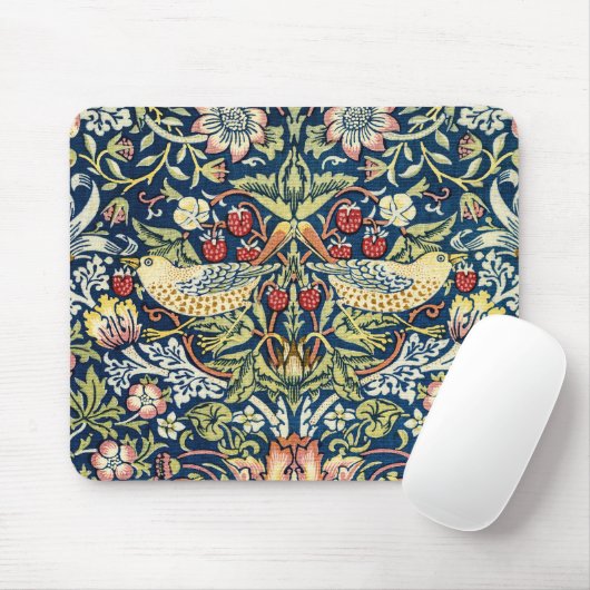 Morris - Strawberry Thief Bird & Floral Pattern Muismat (Met muis)