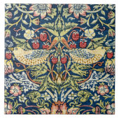 Morris - Strawberry Thief Bird & Floral Pattern Tegeltje (Voorkant)