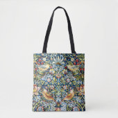 Morris - Strawberry Thief Bird & Floral Pattern Tote Bag (Voorkant)