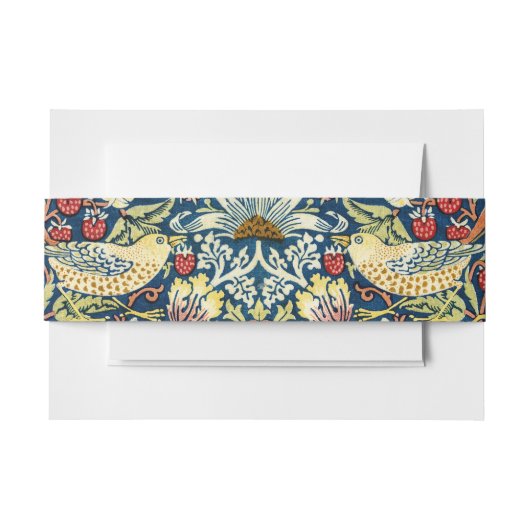 Morris - Strawberry Thief Bird & Floral Pattern Uitnodigingen Wikkel (Voorkant Voorbeeld)
