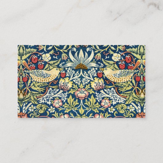 Morris - Strawberry Thief Bird & Floral Pattern Visitekaartje (Achterkant)