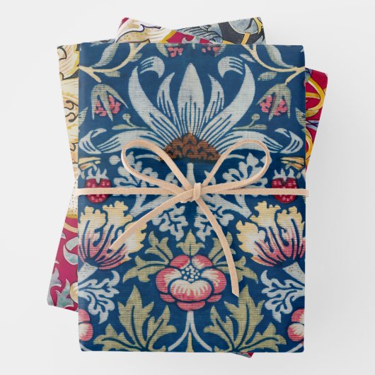 Morris Strawberry Thief Birds & Flower Pattern Inpakpapier Vel (In situ)