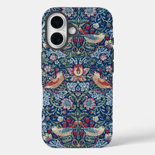 Morris Strawberry Thief Classic Indigo Blau Fijn Case-Mate iPhone Case (Achterkant)