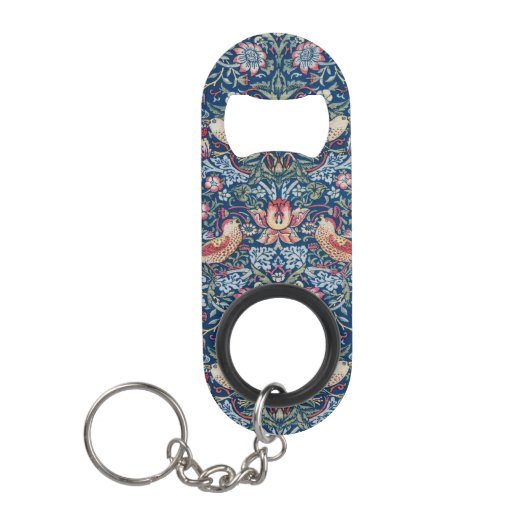 Morris Strawberry Thief Classic Indigo Blauw Fijn Mini Flessenopener (Voorkant)