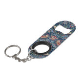 Morris Strawberry Thief Classic Indigo Blauw Fijn Mini Flessenopener (Voorkant Gekanteld)
