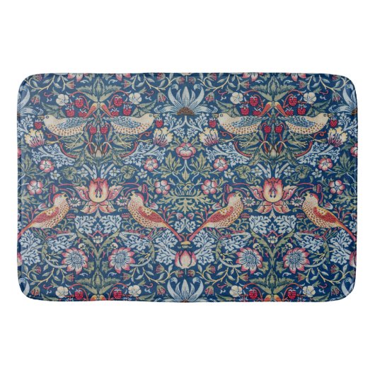 Morris Strawberry Thief Classic Indigo Blue Fijn Badmat (Voorkant)