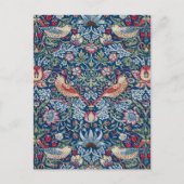 Morris Strawberry Thief Classic Indigo Blue Fijn Briefkaart (Voorkant)