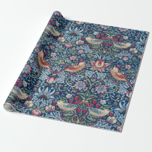 Morris Strawberry Thief Classic Indigo Blue Fijn Cadeaupapier