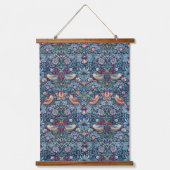 Morris Strawberry Thief Classic Indigo Blue Fijn Hangend Wandkleed (Voorkant)