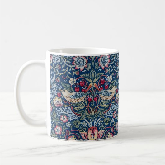 Morris Strawberry Thief Classic Indigo Blue Fijn Koffiemok (Links)