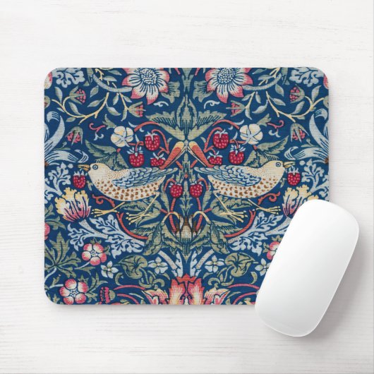 Morris Strawberry Thief Classic Indigo Blue Fijn Muismat (Met muis)