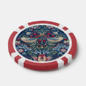 Morris Strawberry Thief Classic Indigo Blue Fijn Poker Chips (Enkel)