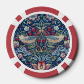 Morris Strawberry Thief Classic Indigo Blue Fijn Poker Chips (Achterkant)