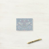 Morris Strawberry Thief Classic Indigo Blue Fijn Post-it® Notes (Op bureau)