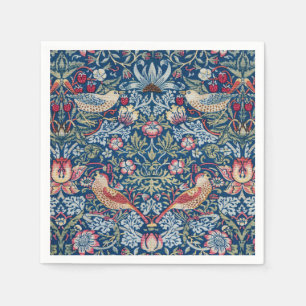 Morris Strawberry Thief Classic Indigo Blue Fijn Servet