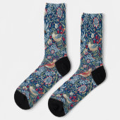 Morris Strawberry Thief Classic Indigo Blue Fijn Sokken (Links)