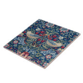 Morris Strawberry Thief Classic Indigo Blue Fijn Tegeltje (Zijkant)