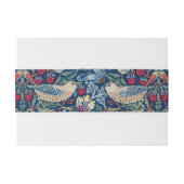 Morris Strawberry Thief Classic Indigo Blue Fijn Uitnodigingen Wikkel (Achterkant Voorbeeld)