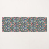 Morris Strawberry Thief Floral Pattern Blue Green Yogamat (Achterkant (horizontaal))