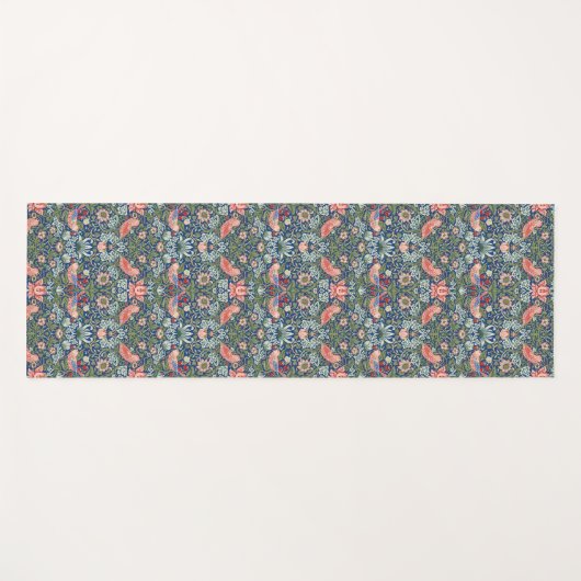 Morris Strawberry Thief Floral Pattern Blue Green Yogamat (Voorkant (horizontaal))