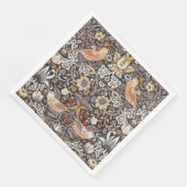 Morris Strawberry Thief Floral Pattern Earth Tones Servet (Hoek)
