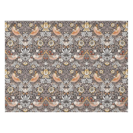 Morris Strawberry Thief Floral Pattern Earth Tones Tafelkleed (Voorkant (Horizontaal))