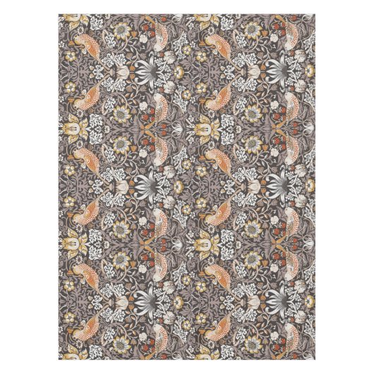 Morris Strawberry Thief Floral Pattern Earth Tones Tafelkleed (Voorkant)
