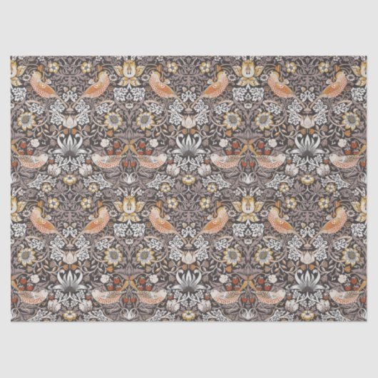 Morris Strawberry Thief Floral Pattern Earth Tones Tissuepapier (Voorkant)