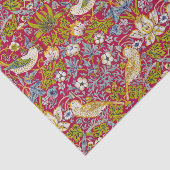 Morris Strawberry Thief Frambozenrood Limoen Bloem Tissuepapier (Detail)