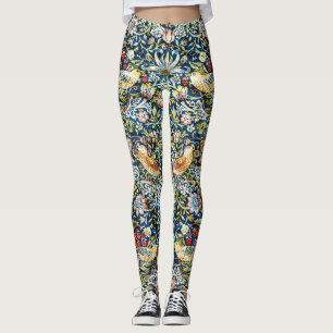 Morris Strawberry Thief Geel Ivoor Leisteenblauw Leggings